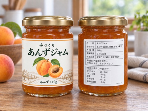 食品の商品ラベルの仕上がりイメージ